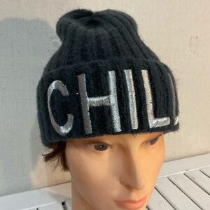 Offline Aerie embroidered CHILL knit beanie/ slouchy hat / one size unisex A+++
